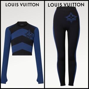 Louis Vuitton Black and Blue Leggings
